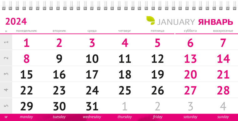 Квартальные календари - Астра Январь