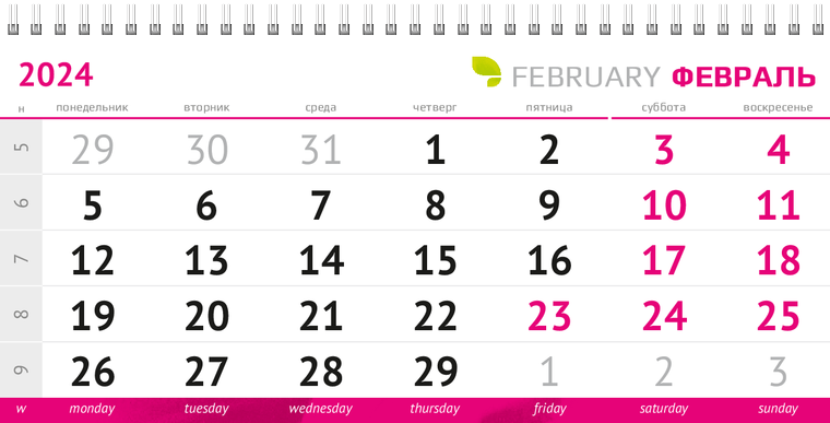 Квартальные календари - Астра Февраль