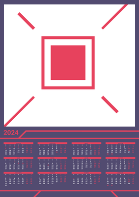 Вертикальные календари-постеры A3 - Геометрические лучи Лицевая сторона