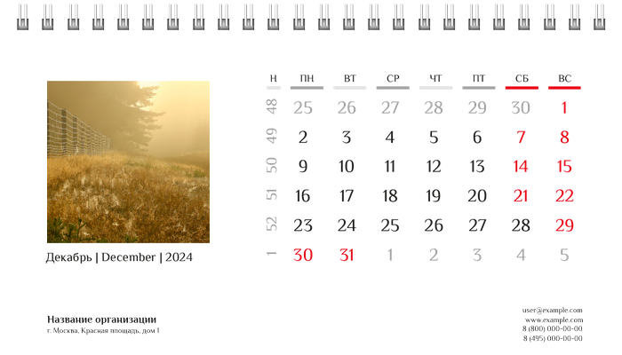 Настольные перекидные календари - Природа Декабрь